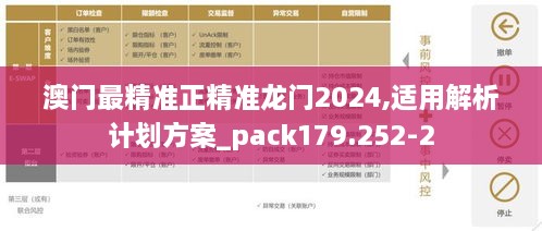 澳门最精准正精准龙门2024,适用解析计划方案_pack179.252-2