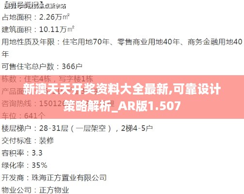 新澳天天开奖资料大全最新,可靠设计策略解析_AR版1.507