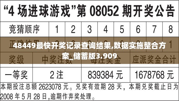 48449最快开奖记录查询结果,数据实施整合方案_储蓄版3.909