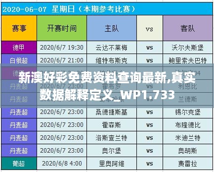 新澳好彩免费资料查询最新,真实数据解释定义_WP1.733