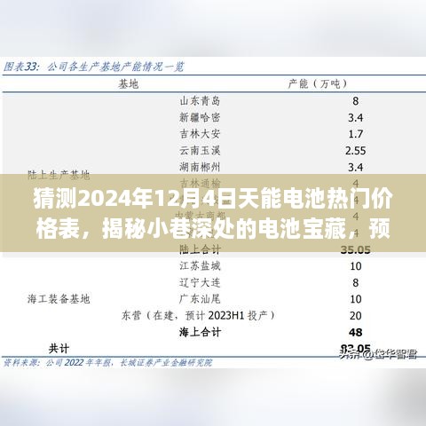 揭秘天能电池宝藏，预测2024年热门价格表及隐藏价格魅力探索