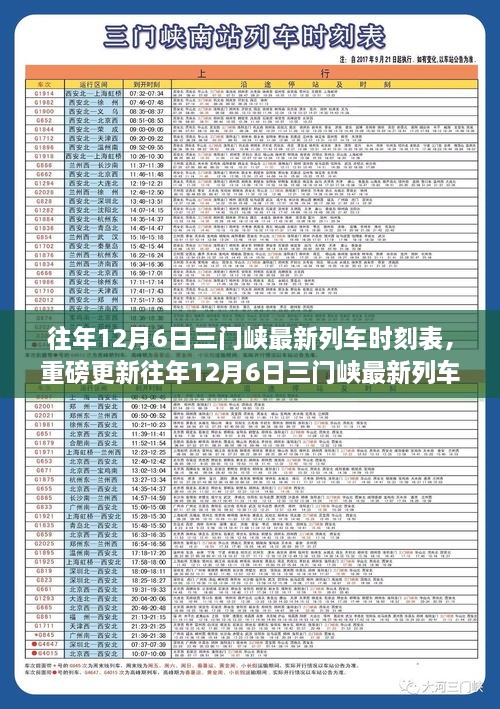 往年12月6日三门峡最新列车时刻表全解析，轻松掌握出行攻略