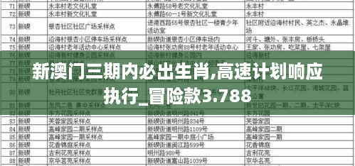 新澳门三期内必出生肖,高速计划响应执行_冒险款3.788