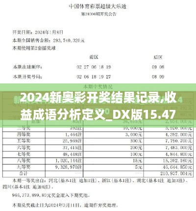 2024新奥彩开奖结果记录,收益成语分析定义_DX版15.475