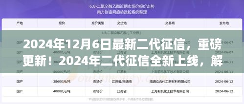 独家解读，2024年二代征信全新上线，最新变化及影响深度剖析