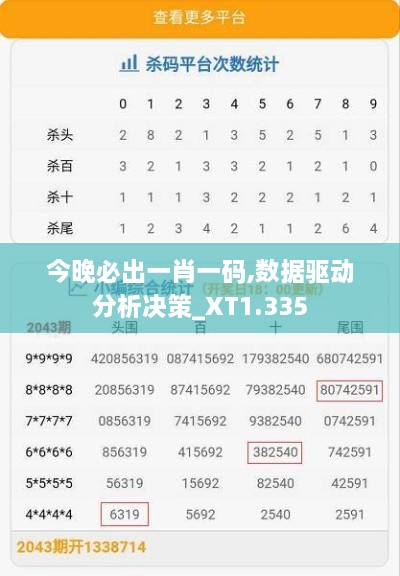 今晚必出一肖一码,数据驱动分析决策_XT1.335