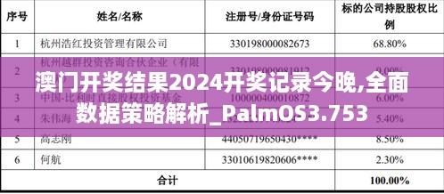 澳门开奖结果2024开奖记录今晚,全面数据策略解析_PalmOS3.753