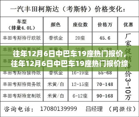 深度解析，往年12月6日中巴车19座热门报价及市场趋势展望与观点综述