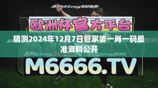 猜测2024年12月7日管家婆一肖一码最准资料公开