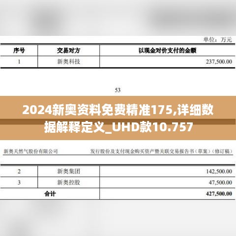 2024新奥资料免费精准175,详细数据解释定义_UHD款10.757