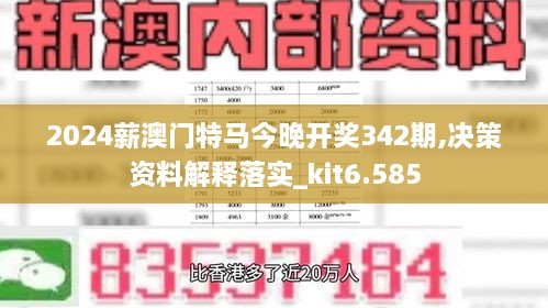 2024薪澳门特马今晚开奖342期,决策资料解释落实_kit6.585