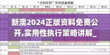 新澳2024正版资料免费公开,实用性执行策略讲解_DX版1.945