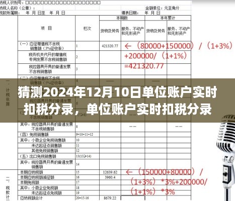 以2024年12月10日为猜测时点，单位账户实时扣税分录操作指南及预测