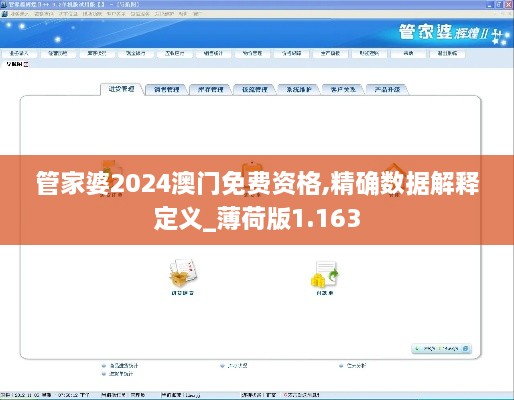 管家婆2024澳门免费资格,精确数据解释定义_薄荷版1.163