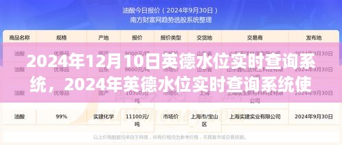 英德水位实时查询系统使用指南，初学者与进阶用户通用指南（2024年）