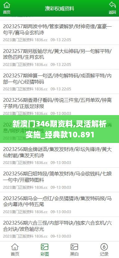 新澳门346期资料,灵活解析实施_经典款10.891