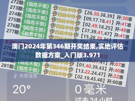 澳门2024年第346期开奖结果,实地评估数据方案_入门版3.971