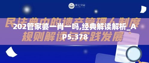 202管家婆一肖一吗,经典解读解析_AP5.378