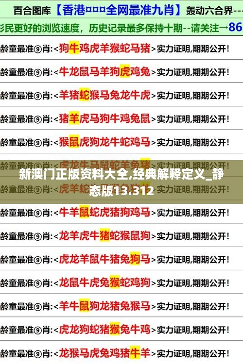 新澳门正版资料大全,经典解释定义_静态版13.312