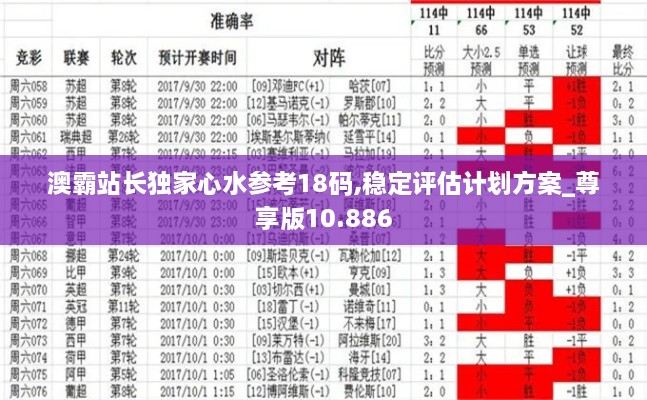 澳霸站长独家心水参考18码,稳定评估计划方案_尊享版10.886