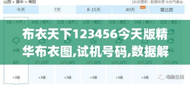 布衣天下123456今天版精华布衣图,试机号码,数据解析支持方案_进阶版11.401