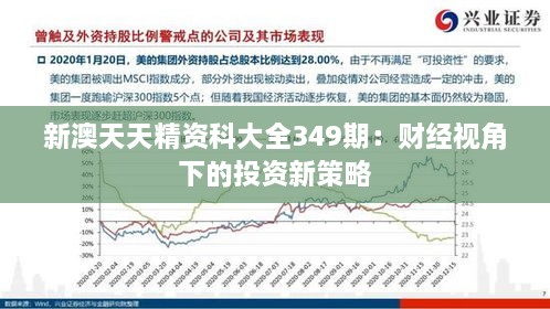 新澳天天精资科大全349期：财经视角下的投资新策略