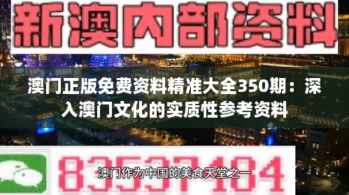 澳门正版免费资料精准大全350期：深入澳门文化的实质性参考资料