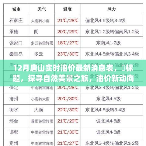 探寻自然美景之旅，唐山油价新动向与内心宁静之旅