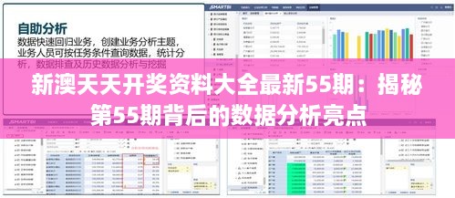 新澳天天开奖资料大全最新55期：揭秘第55期背后的数据分析亮点