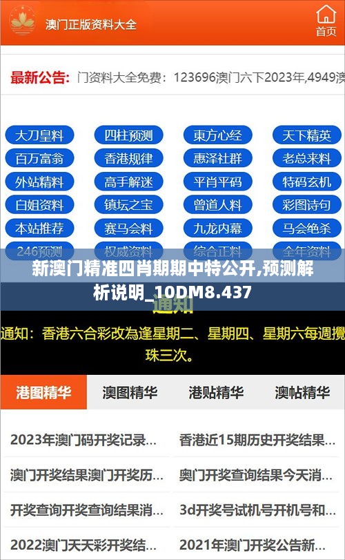 新澳门精准四肖期期中特公开,预测解析说明_10DM8.437