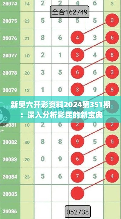 新奥六开彩资料2024第351期：深入分析彩民的新宝典