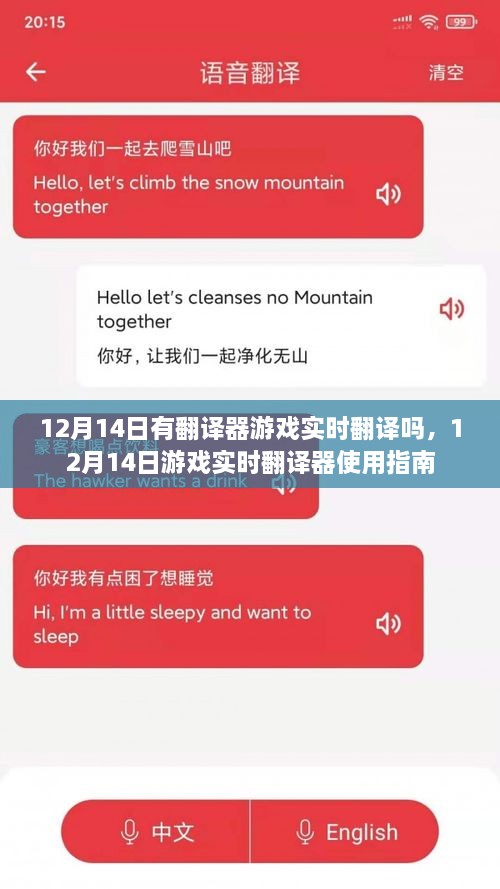 12月14日游戏实时翻译器使用指南与翻译功能探索