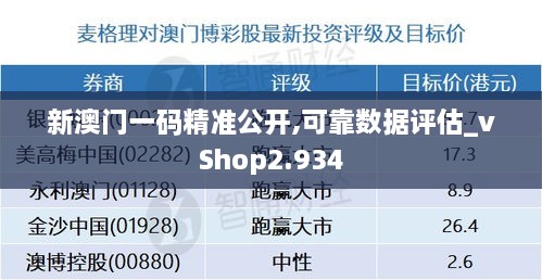 新澳门一码精准公开,可靠数据评估_vShop2.934