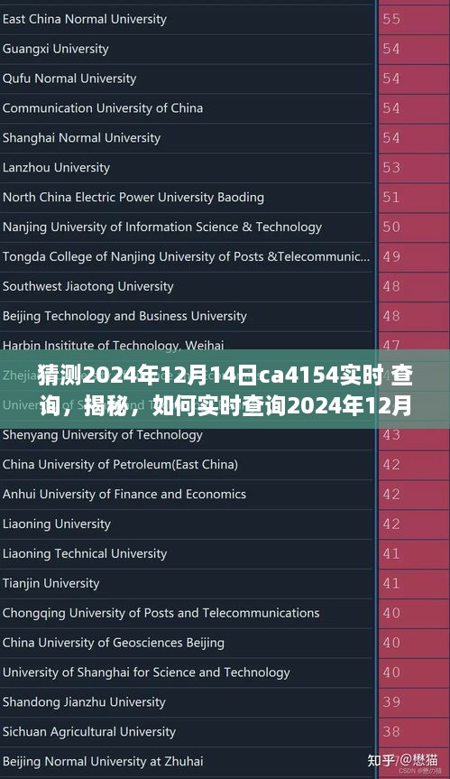 揭秘，如何轻松掌握航班信息，实时查询CA41航班动态在2024年12月14日！