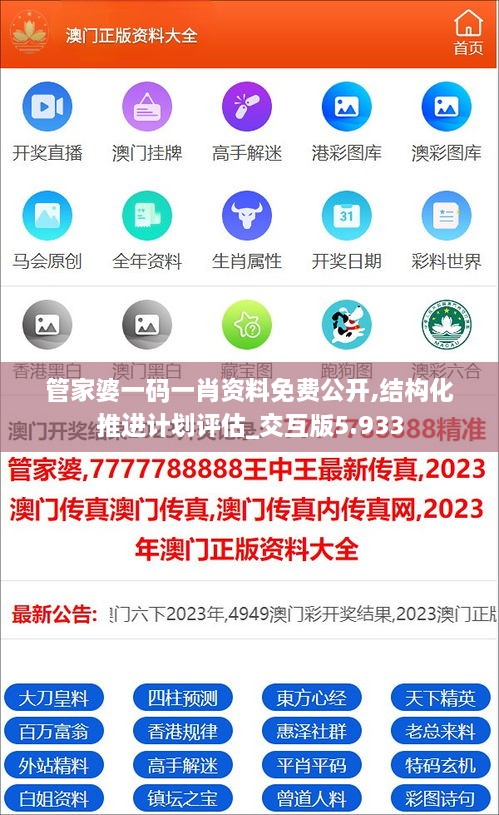 管家婆一码一肖资料免费公开,结构化推进计划评估_交互版5.933