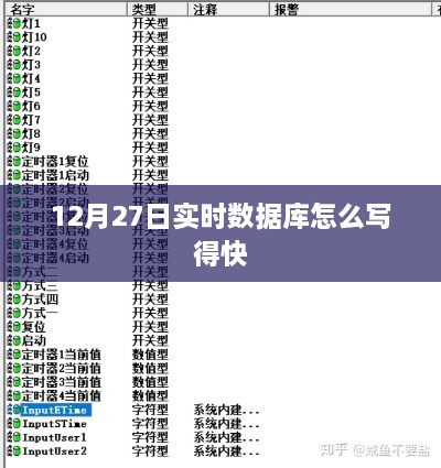 实时数据库快速编写指南，12月27日操作详解