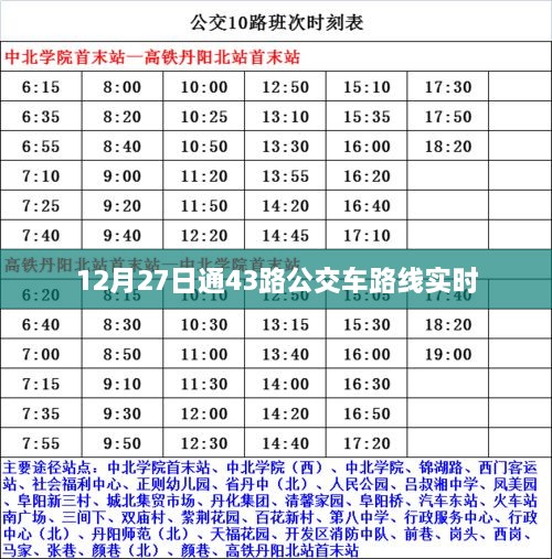 12月27日通公交43路实时路线查询