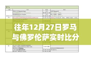 罗马与佛罗伦萨12月27日赛事实时比分回顾