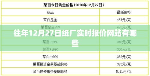 纸厂实时报价网站推荐，历年12月27日报价大盘点