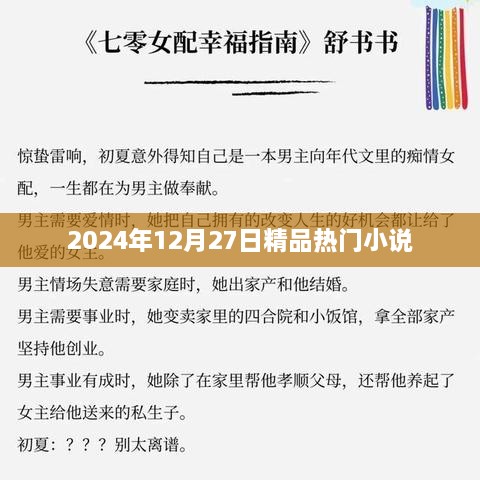 2024年超热门小说精选，12月27日必读之作。