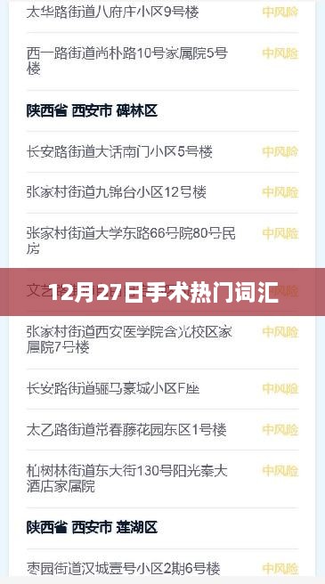 12月27日手术热门词汇概览