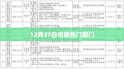 市级热门部门动态速递，12月27日最新资讯