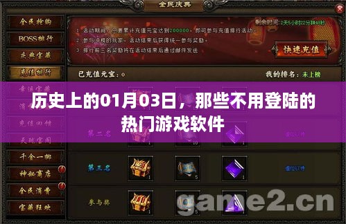 无需登录的热门游戏软件，历史上的1月3日回顾