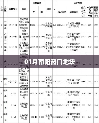 南阳热门地块最新动态速递